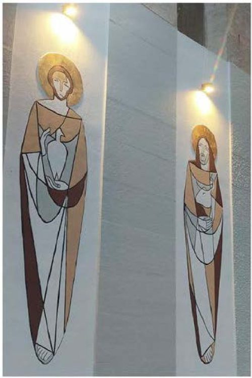 Fachada cuatro Evangelistas Parroquia de Corpus Christi, Barcelona