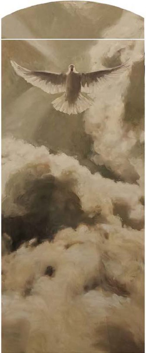 Entrada sacristía, motivos eucarísticos Parroquia de Corpus Christi, Barcelona