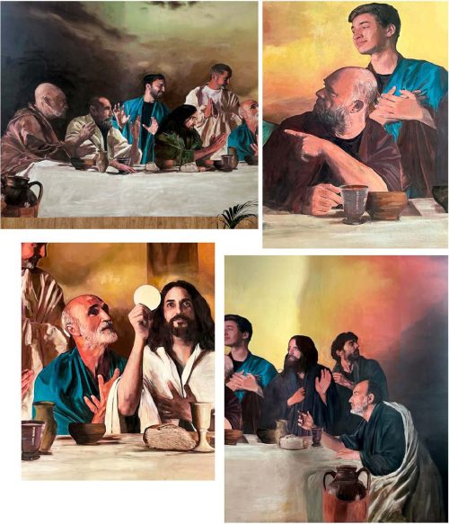 Mural Eucarístico altar central Parroquia de Sant Oleguer, Barcelona 8 x 12 mts