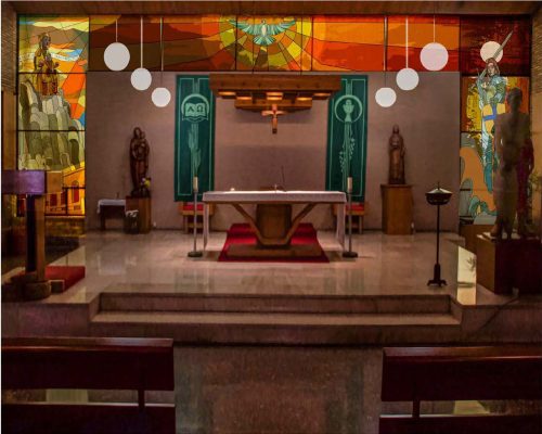 Vitrales Altar sant Jordi Parroquia de Sant Jordi de Vallcarca, Barcelona 8 x 12 mts