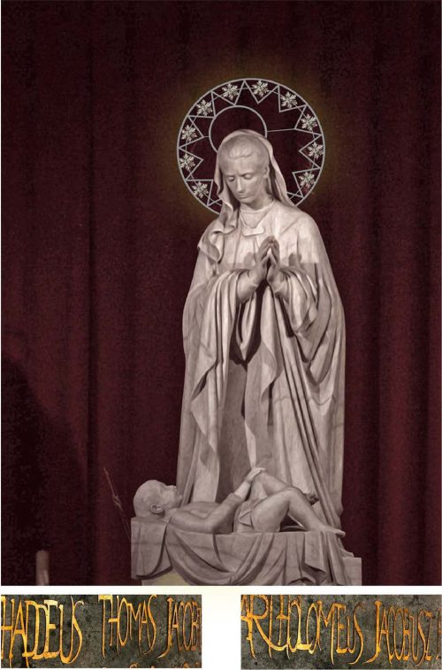 Forjado, diseño de corona y letras Iglesia de Belén, Barcelona